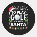 Search for play golf stickers Dabbing santa claus