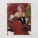 Recherche de jolie femme vœux cartes Rétro