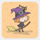 Search for cute girl witch stickers Black