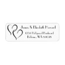 Search for two hearts labels Black and white
