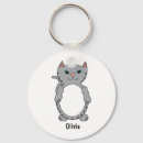 Search for grey cat keychains Kitty