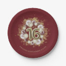 Search for burgundy and gold plates Sweet 16