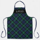 Search for blue green plaid aprons Tartan