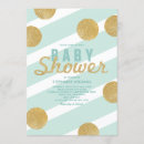 Search for mint baby shower invitations Gold glitter