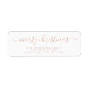 Search for white and rose gold return address labels Modern