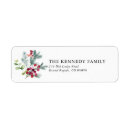 Search for pine and berries return address labels Red and green