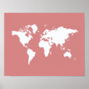 Search for pink world map posters Elegant