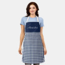 Search for vintage navy aprons Gingham