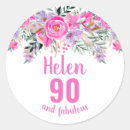 Recherche de quatre vingt dixième anniversaire autocollants Floral