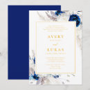 Search for navy blue flowers wedding invitations Modern