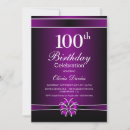Search for 100th celebration birthday invitations Black