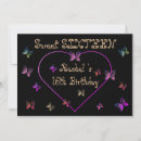 Search for hearts sweet 16 invitations Chic
