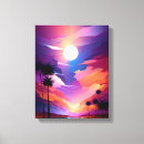 Search for purple sunset canvas prints Pink