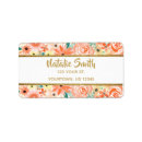 Search for gold floral return address labels Calligraphy