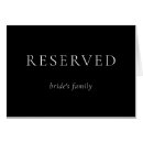 Search for reserved table cards Modern