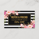 Search for pink and gold referral cards Hair stylist
