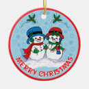 Search for snowman couple ornaments Snow scene