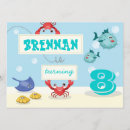 Search for fish 7x5 invitations Sand