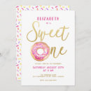 Search for pink doughnut birthday invitations Gold