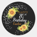 Search for 70 year old birthday stickers Black