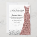 Search for girl 18th birthday invitations Glitter
