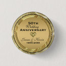 Search for 50th wedding anniversary buttons Gold