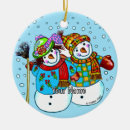 Search for snowman couple ornaments Winter
