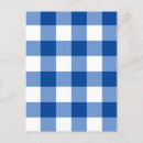Search for checkered pattern postcards Blue gingham pattern