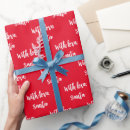 Search for love santa wrapping paper Red