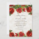 Search for red rose wedding invitations Greenery
