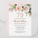 Search for rose gold 70th birthday invitations Flowers