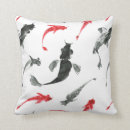 Recherche de peinture japonaise s coussins Rouge