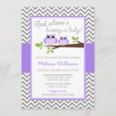 Search for purple owl baby shower invitations Grey