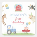 Search for barnyard birthday party stickers Watercolor