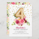 Search for 4th birthday invitations Floral