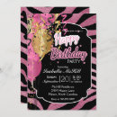 Recherche de pink safari anniversaire invitations Zèbre