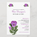 Search for pansy birthday invitations Lavender