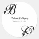 Search for script monogram wedding stickers Initials