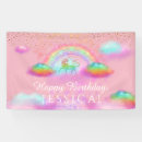 Search for unicorn birthday party banners Pink and gold