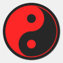 Recherche de symbole yang autocollants Rouge
