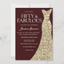 Search for golden 50th birthday invitations Glitter