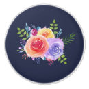 Recherche de fleurs violettes boutons et poignées de porte Aquarelle