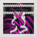 Recherche de zèbre rose et noir invitations Fête d'anniversaire
