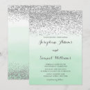 Search for mint and silver wedding invitations Watercolor