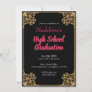 Search for pink black gold graduation invitations Vintage