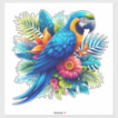 Search for parrot party stickers Hawaiian