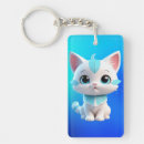Search for white cat designs keychains Animal