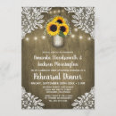 Search for mason jar rehearsal dinner invitations Sunflower