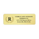 Search for gold wreath return address labels Initial