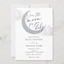 Search for moon and stars baby shower invitations Silver